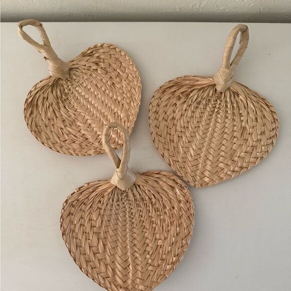 Woven Straw Hand Fans - Picture 4 of 4